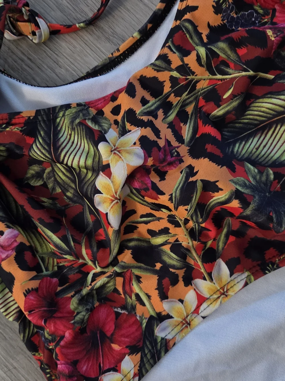 Floral Cutout One-Piece Swimsuit - Multicolor. Plus Size 1X